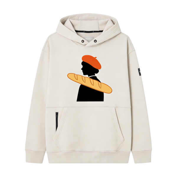 Embroidered Oversized Men’s Hoodie: 4-Way Stretch, Hidden Zipper